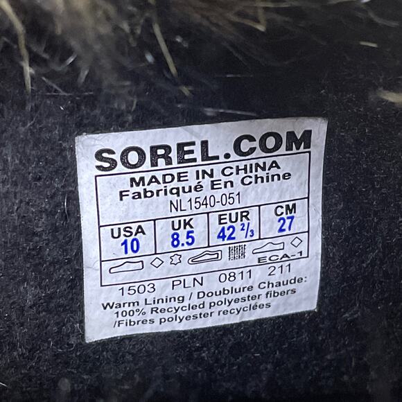 Sorel Joan Of Arctic Suede Winter Snow Boot Waterproof Faux Fur Cuff Size 10 - Picture 11 of 11